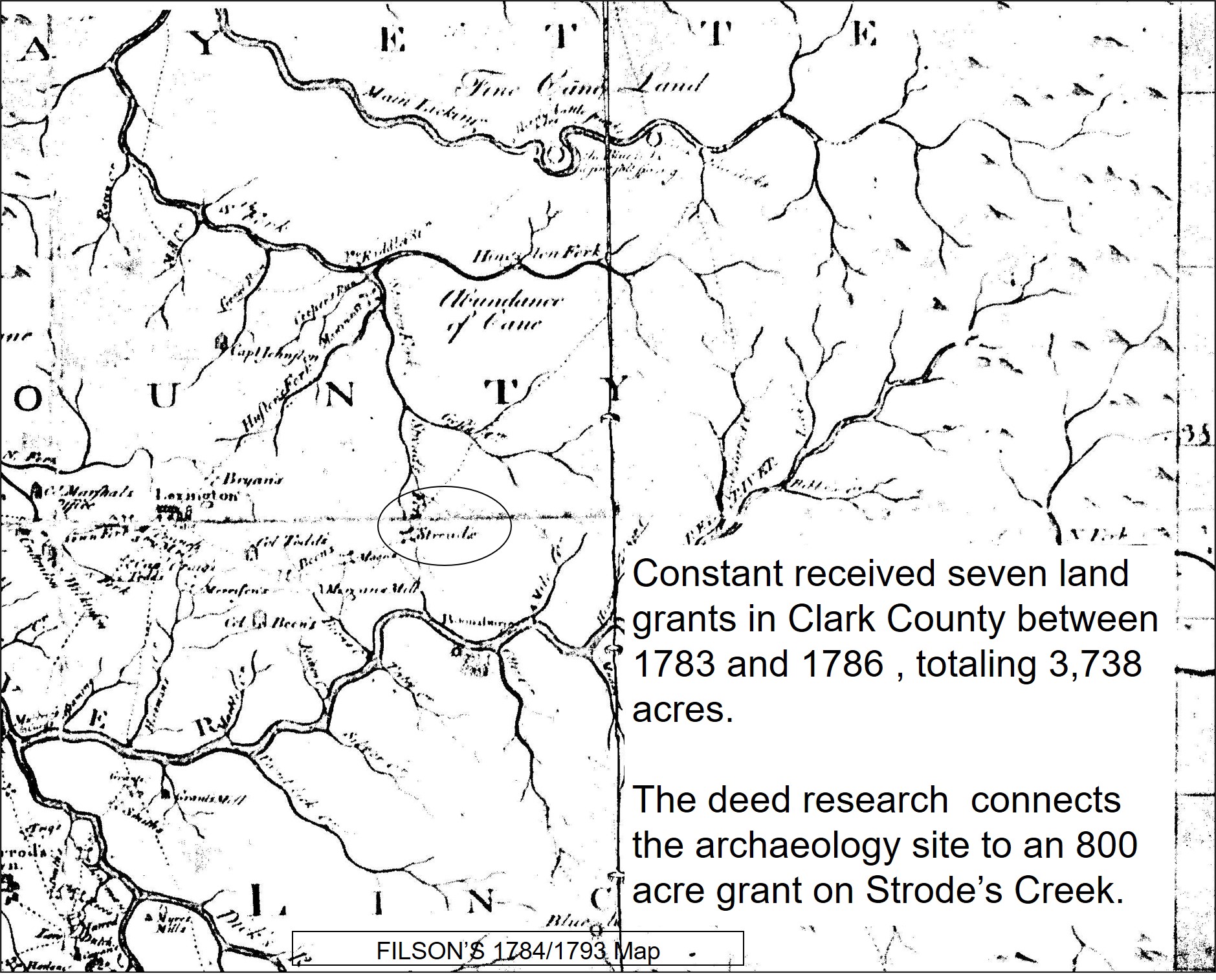 Filson map showing Constant Station location